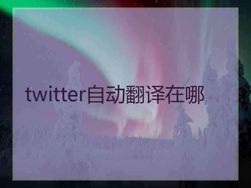 twitter自动翻译在哪