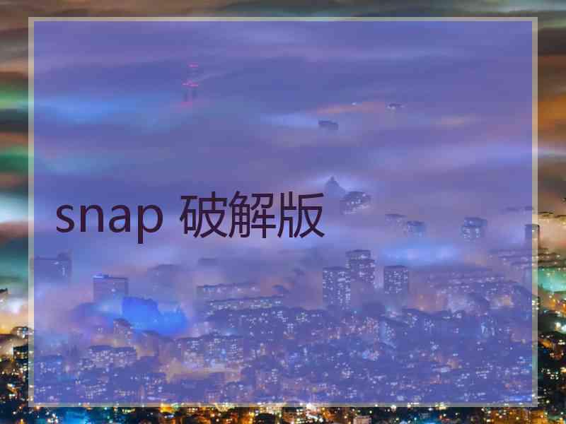 snap 破解版