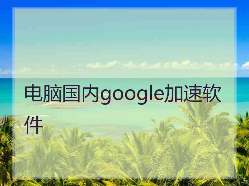 电脑国内google加速软件