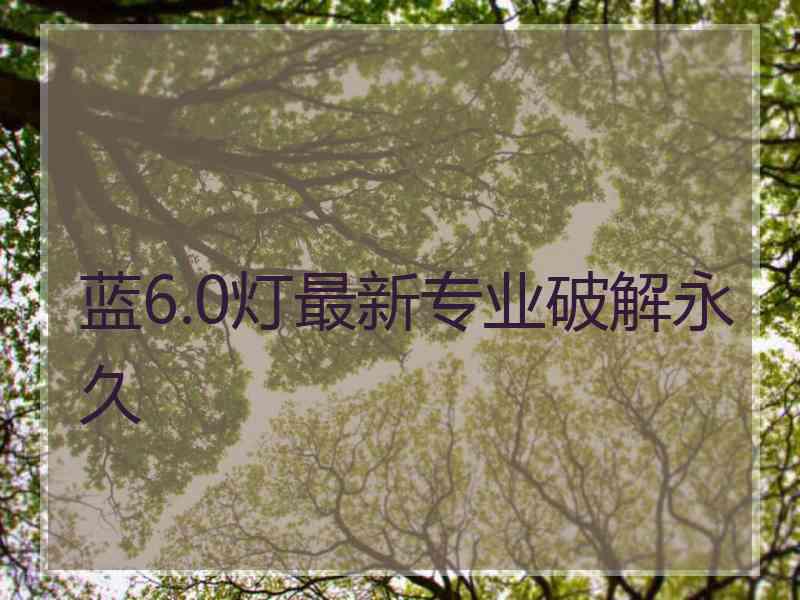 蓝6.0灯最新专业破解永久