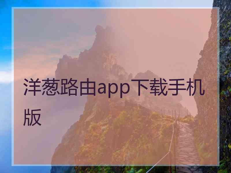 洋葱路由app下载手机版