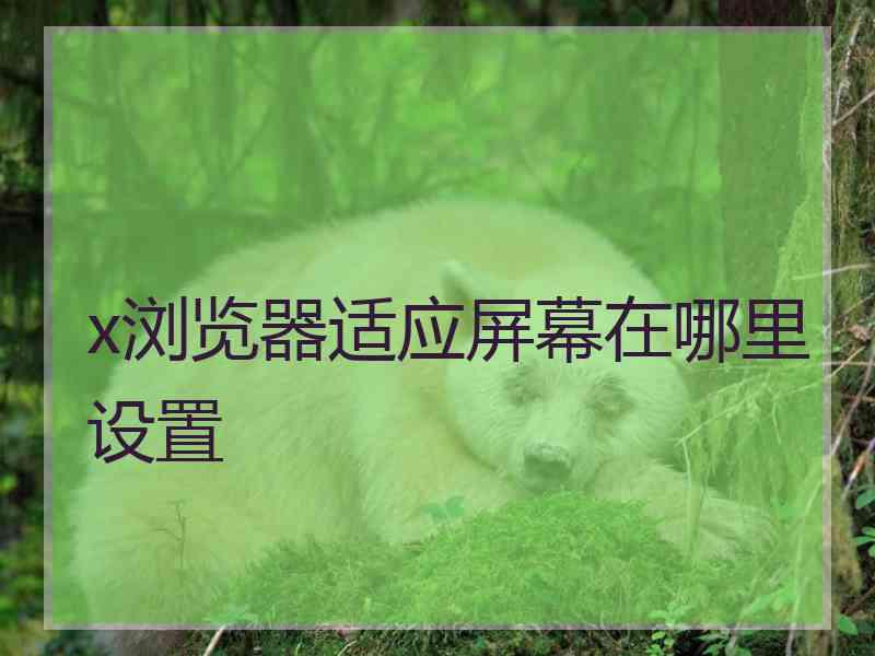 x浏览器适应屏幕在哪里设置