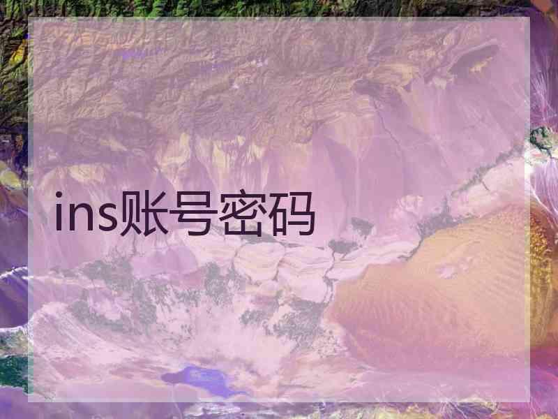 ins账号密码