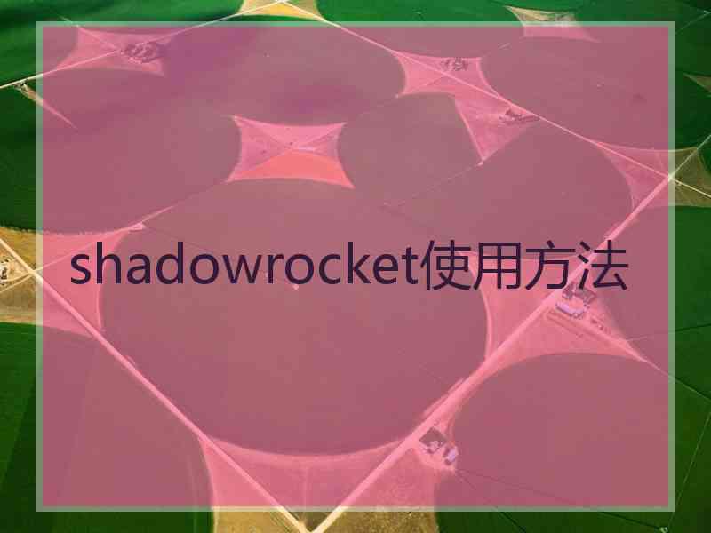 shadowrocket使用方法