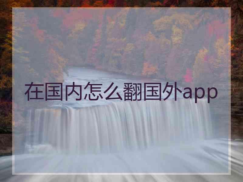 在国内怎么翻国外app