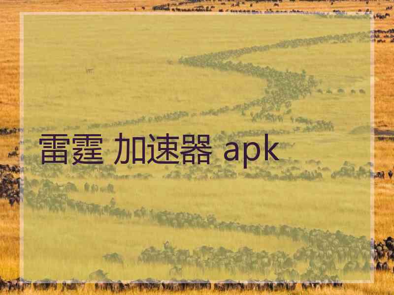 雷霆 加速器 apk