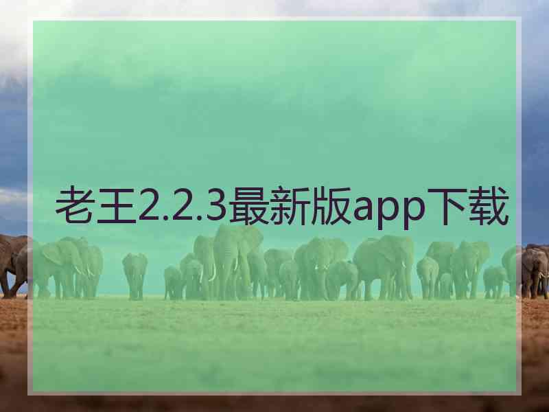 老王2.2.3最新版app下载