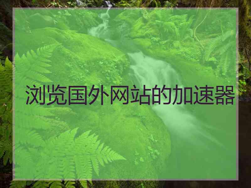 浏览国外网站的加速器