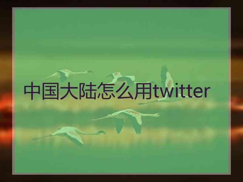 中国大陆怎么用twitter