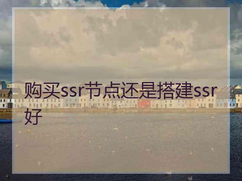 购买ssr节点还是搭建ssr好