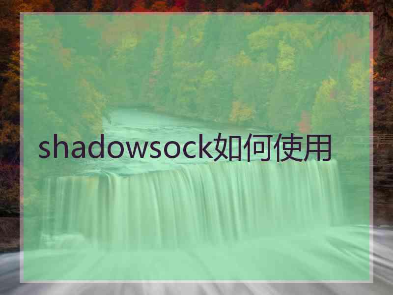 shadowsock如何使用