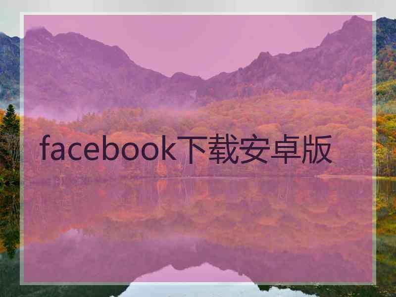 facebook下载安卓版