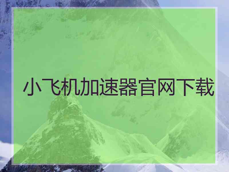 小飞机加速器官网下载