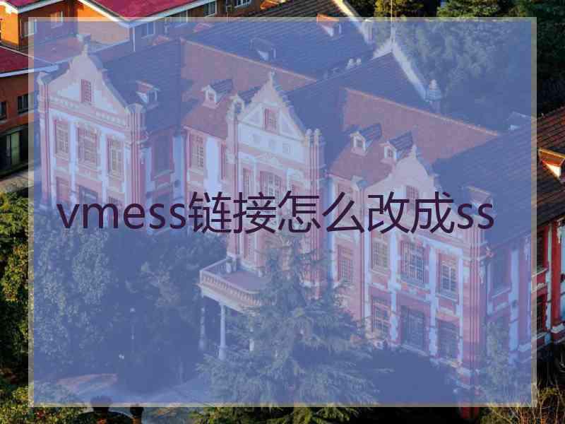 vmess链接怎么改成ss