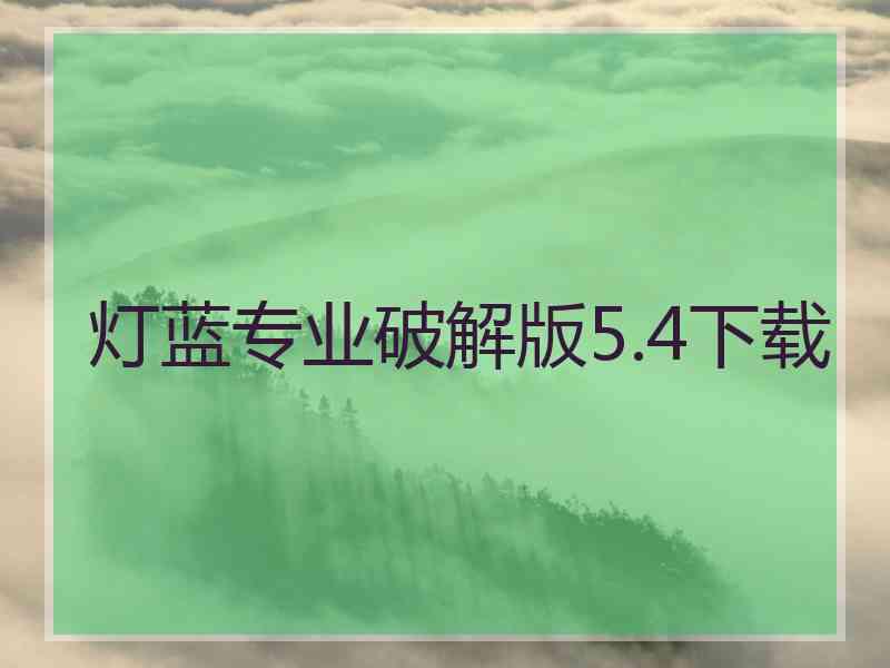 灯蓝专业破解版5.4下载