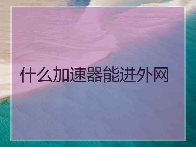 什么加速器能进外网