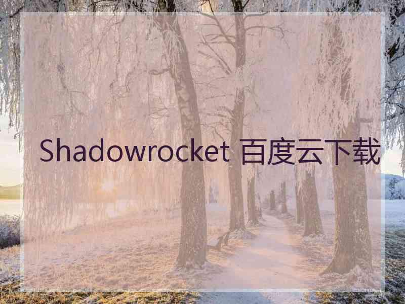 Shadowrocket 百度云下载