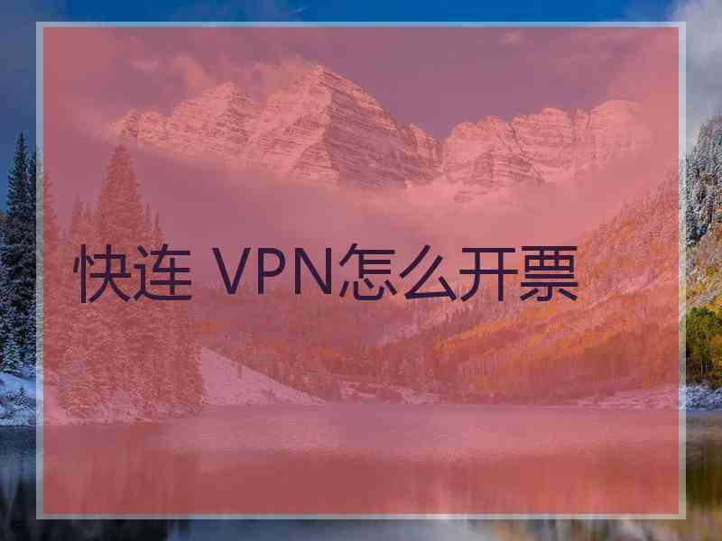 快连 VPN怎么开票