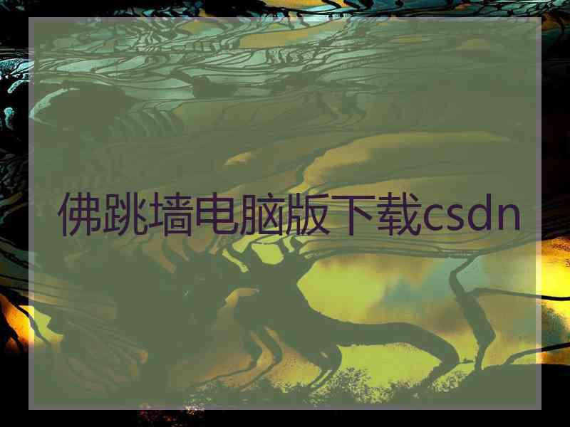 佛跳墙电脑版下载csdn