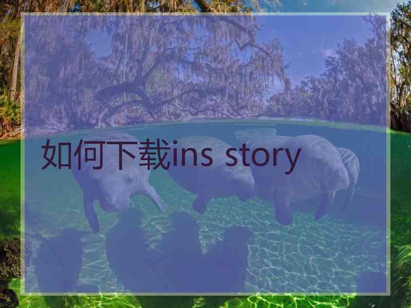 如何下载ins story