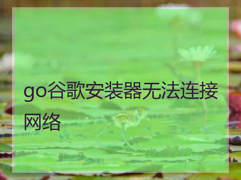 go谷歌安装器无法连接网络