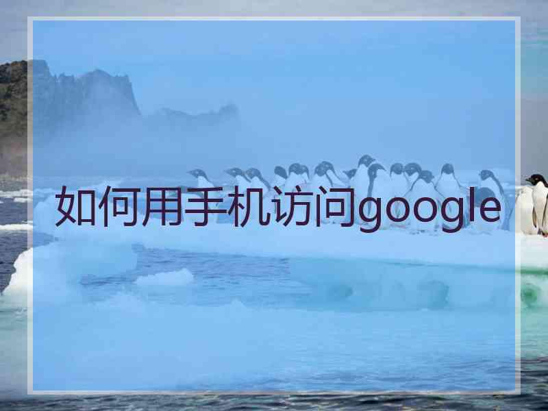 如何用手机访问google