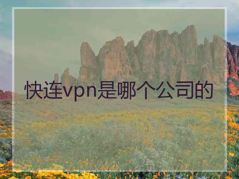 快连vpn是哪个公司的