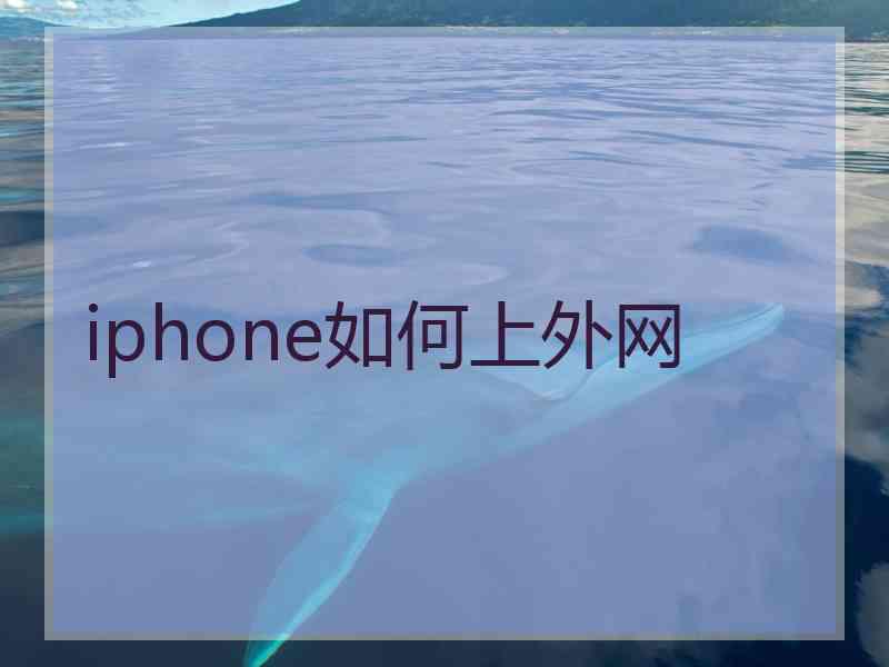 iphone如何上外网