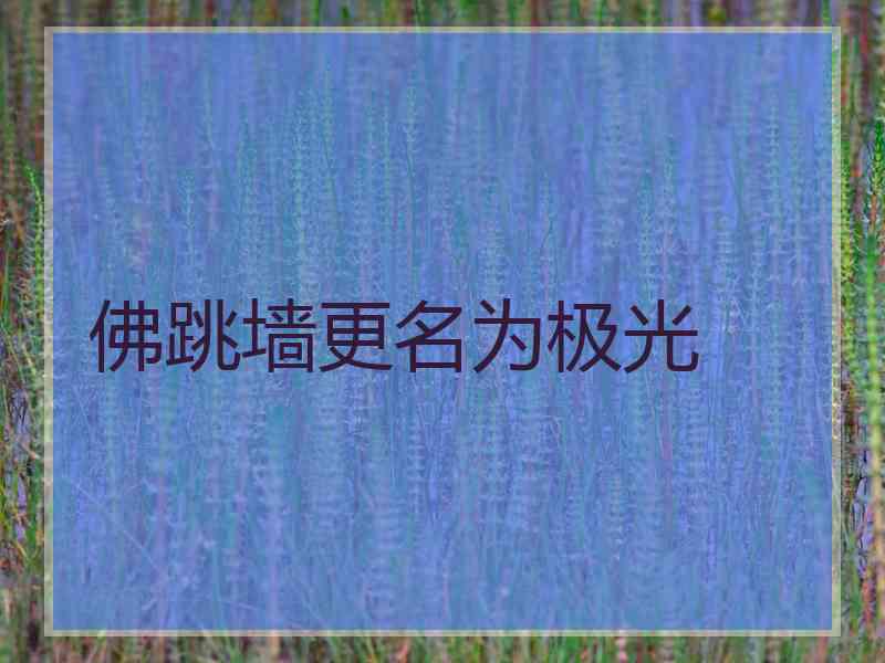 佛跳墙更名为极光