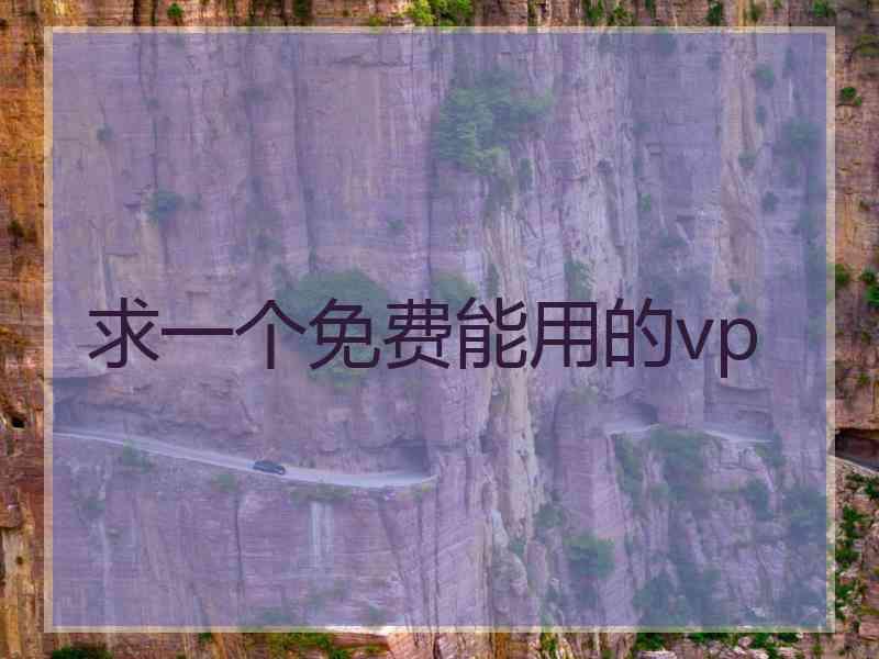 求一个免费能用的vp