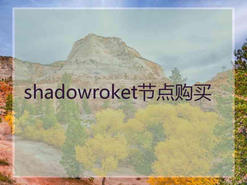 shadowroket节点购买