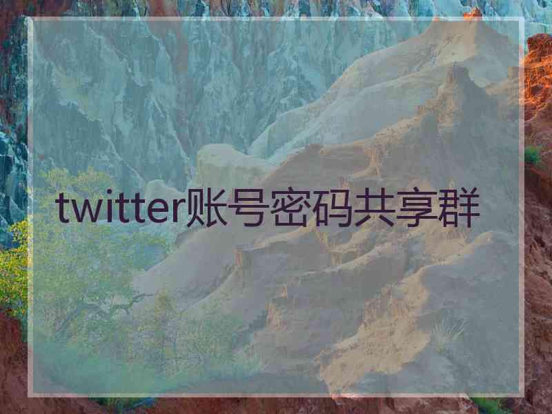 twitter账号密码共享群