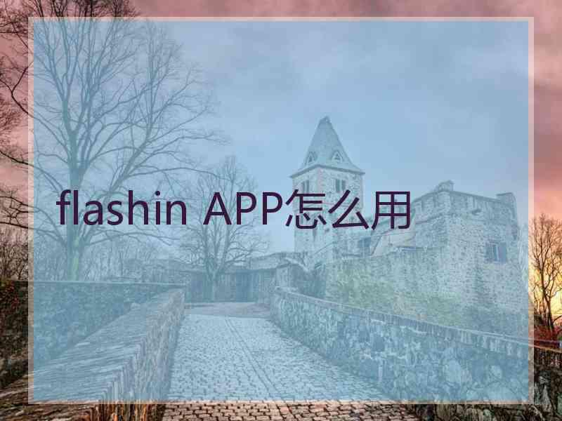 flashin APP怎么用