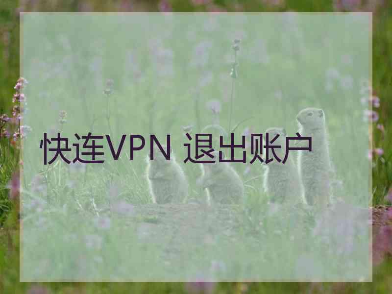 快连VPN 退出账户