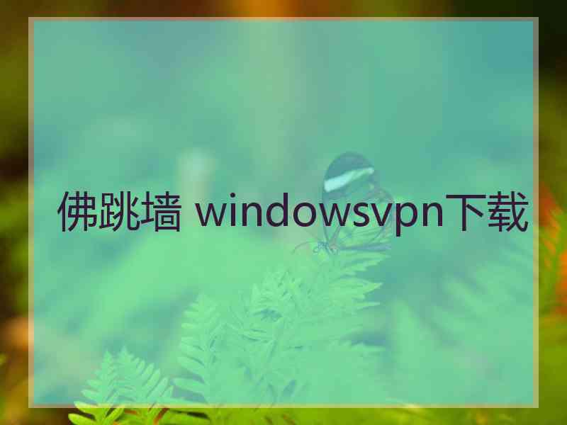 佛跳墙 windowsvpn下载