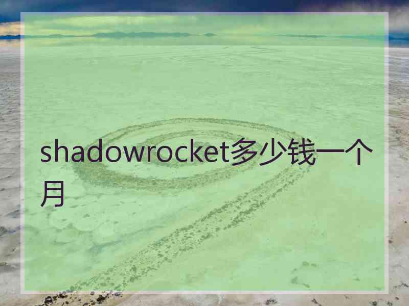 shadowrocket多少钱一个月