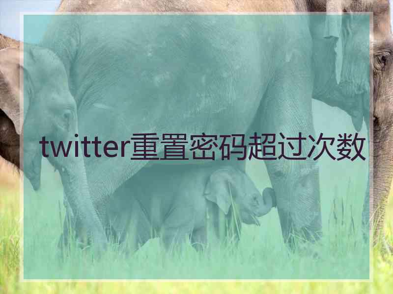 twitter重置密码超过次数