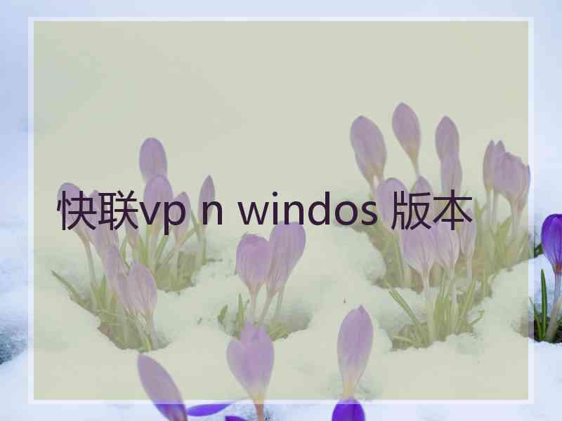 快联vp n windos 版本