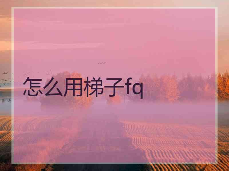 怎么用梯子fq